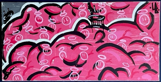 Mental.......24x48 Acrylic and Ink painting